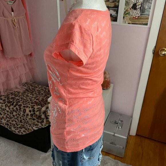 Pink Y2K Guess Los Angeles Bling Tee - Picture 4 of 8